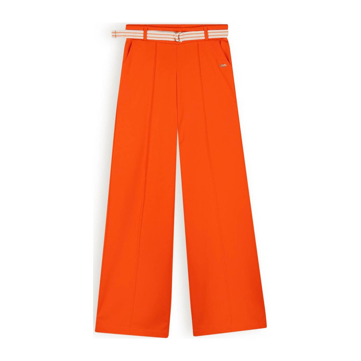 NoBell wide leg broek Salet oranjerood