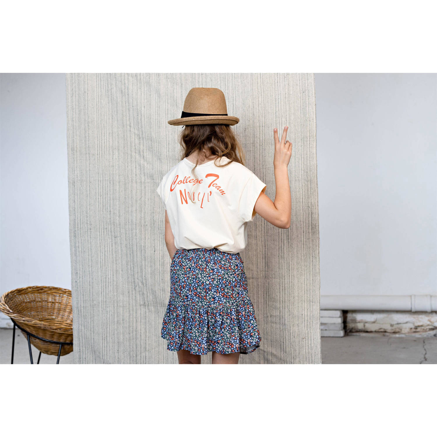 NoBell T-shirt Kasis met backprint ivoor