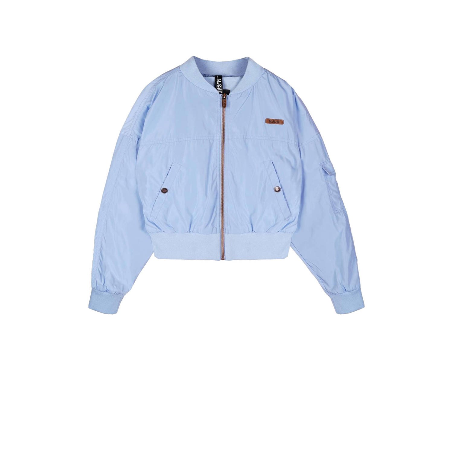 NoBell bomberjack zomer lichtblauw Jas Meisjes Gerecycled polyester Capuchon 134 140