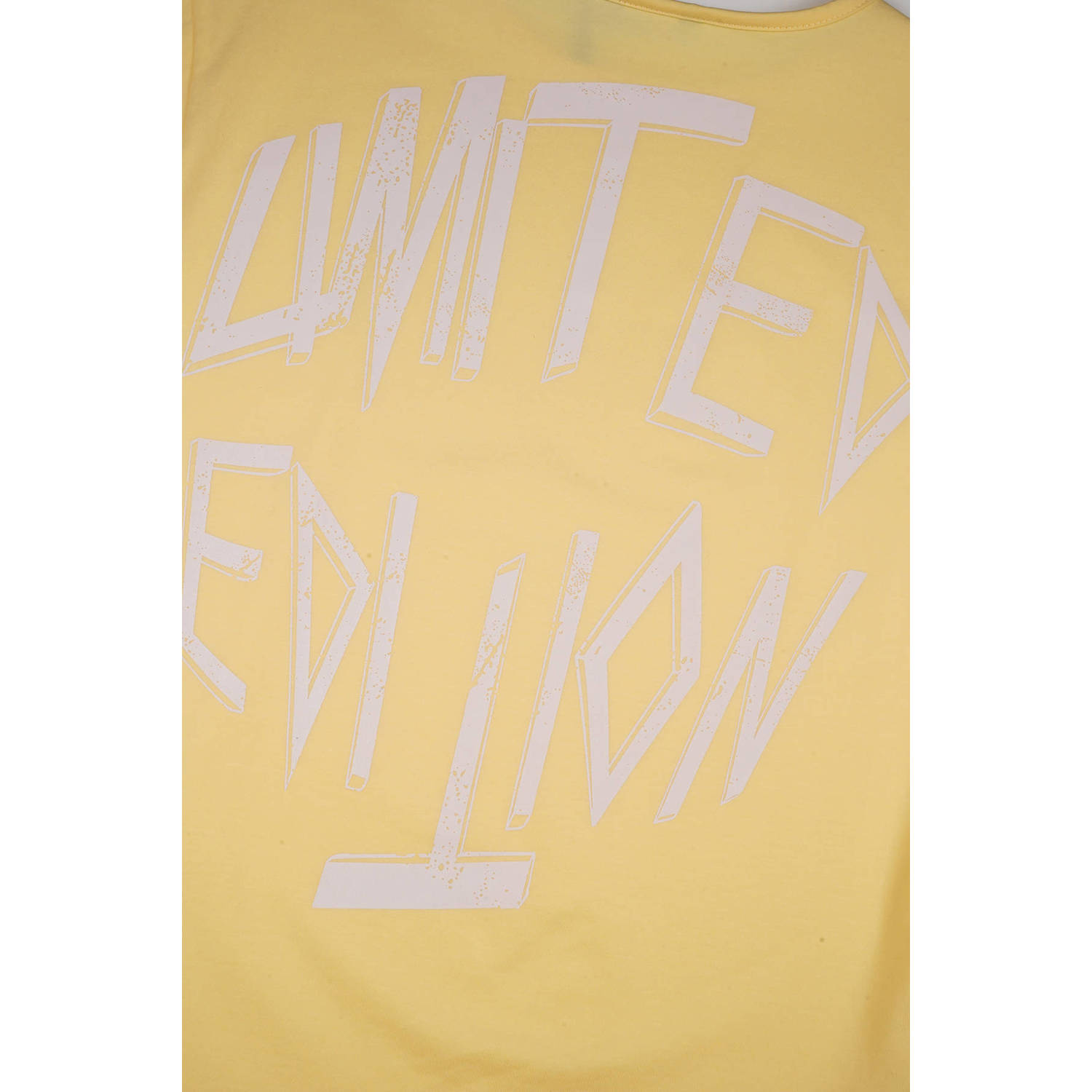 NoBell T-shirt Kasis met backprint lichtgeel