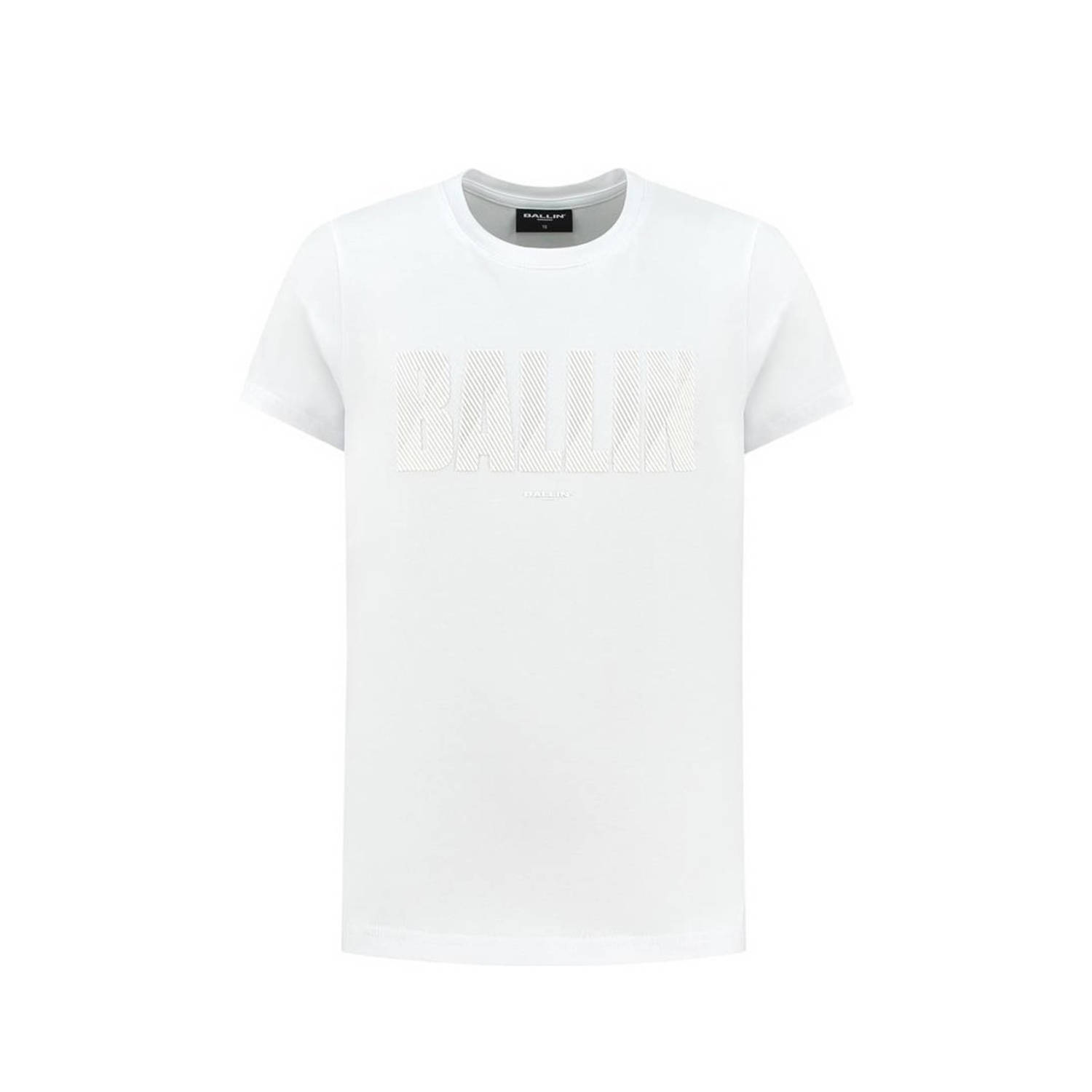 Ballin T-shirt met printopdruk wit Jongens Katoen Ronde hals Printopdruk 140