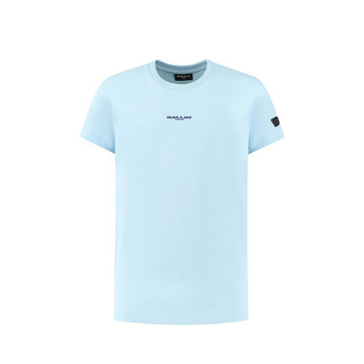 Ballin T-shirt met backprint lichtblauw Jongens Katoen Ronde hals Backprint 152