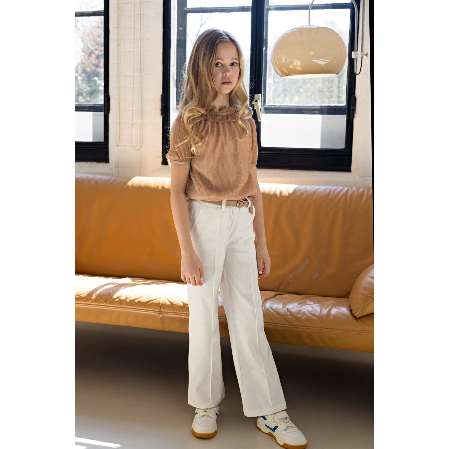 NONO wide leg broek Sayla wit