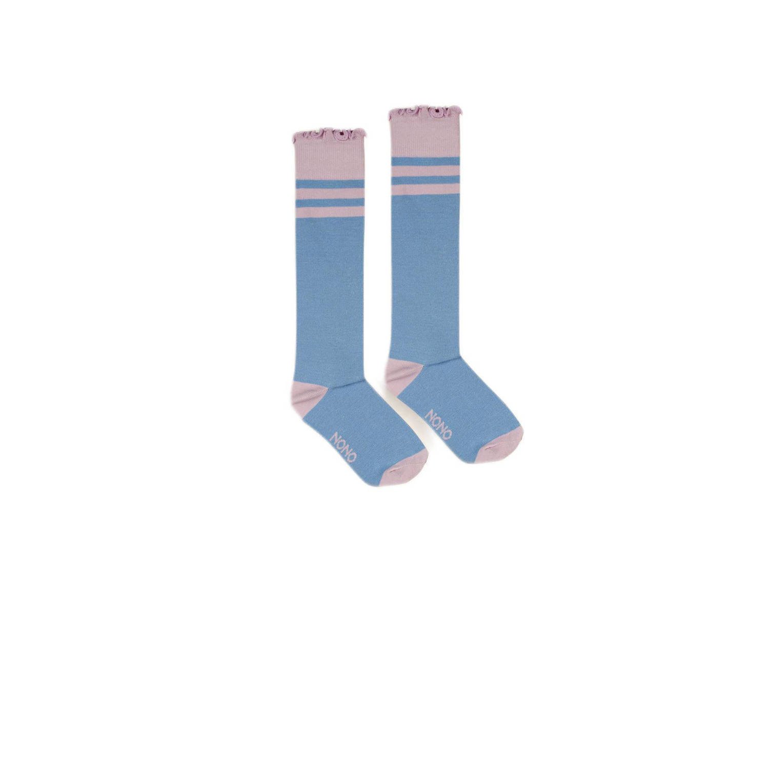 NONO sokken zachtblauw roze