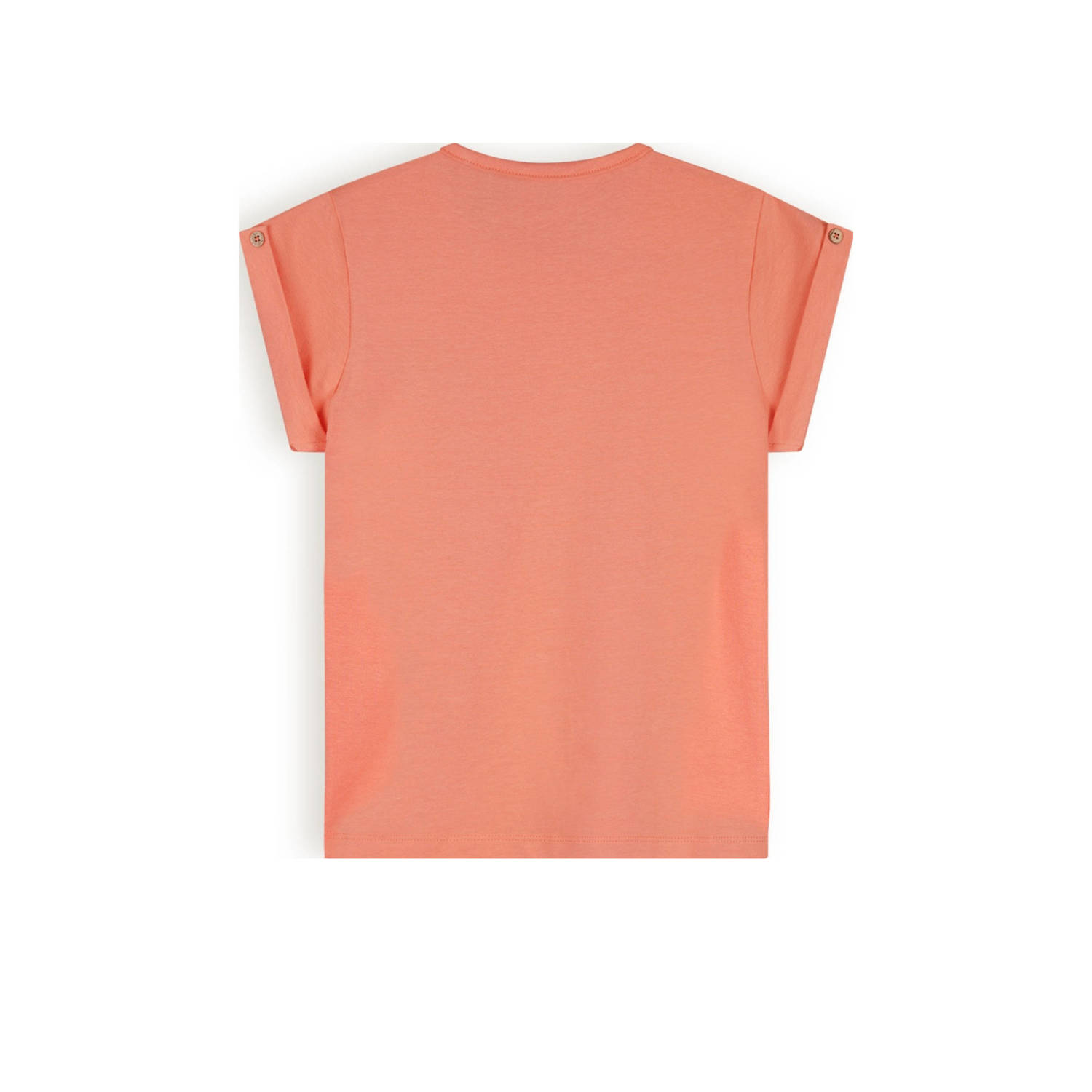 NONO T-shirt Kiki met printopdruk koraaloranje
