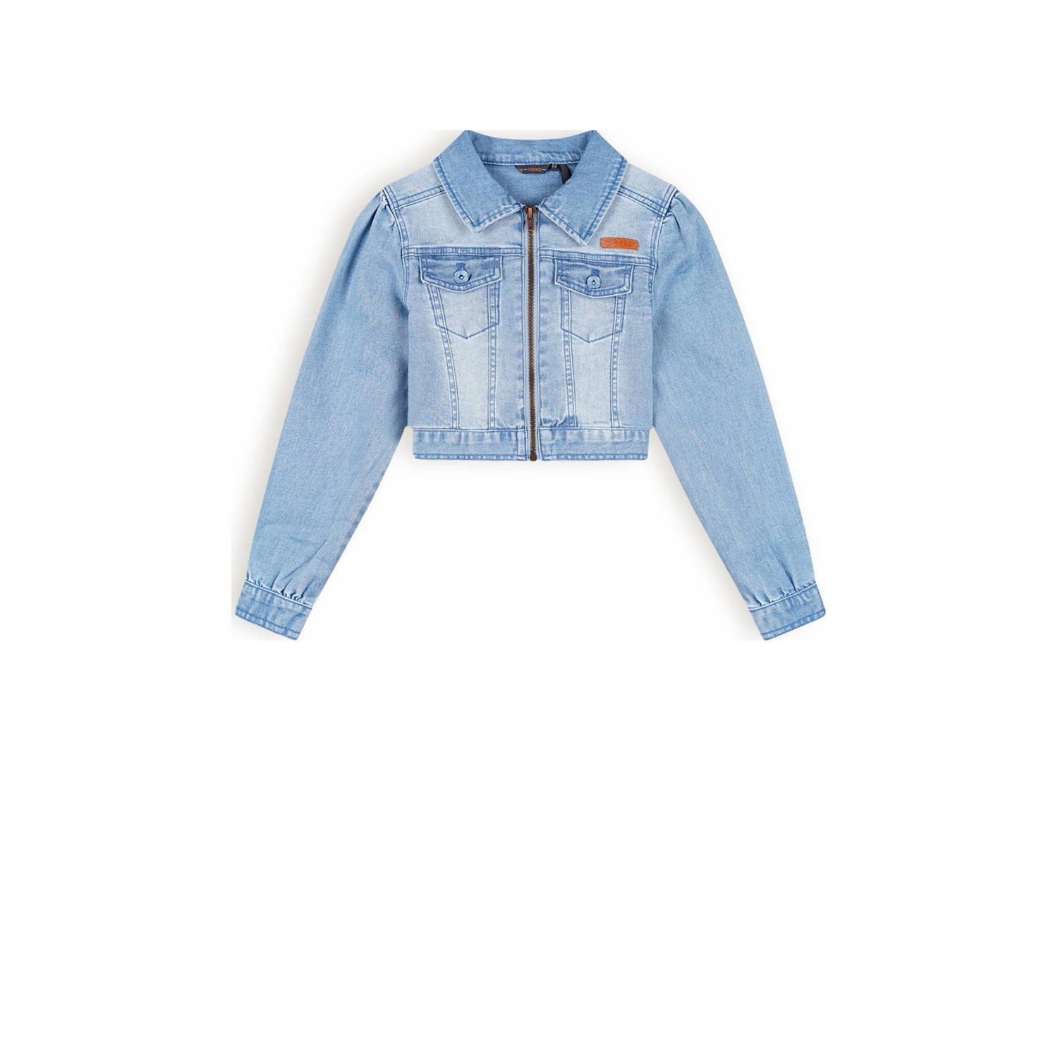 NONO spijkerjas Donna denim Blauw Meisjes Stretchdenim Ronde hals Effen 122 128