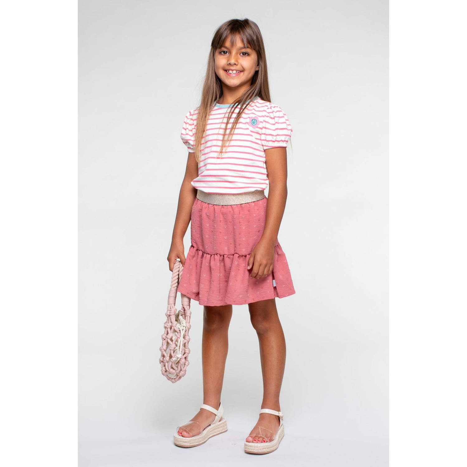 MOODSTREET Meisjes Rokken Girls Skirt Structure Ruffle Roze