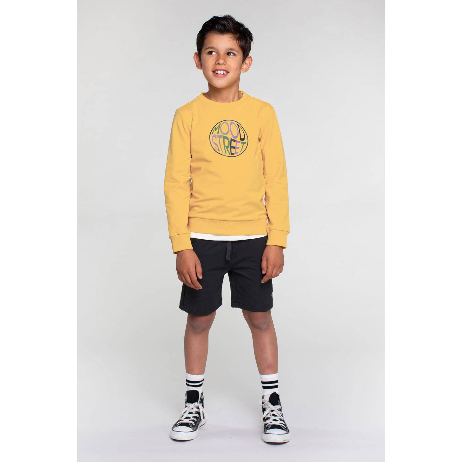 Moodstreet regular fit sweatshort zwart