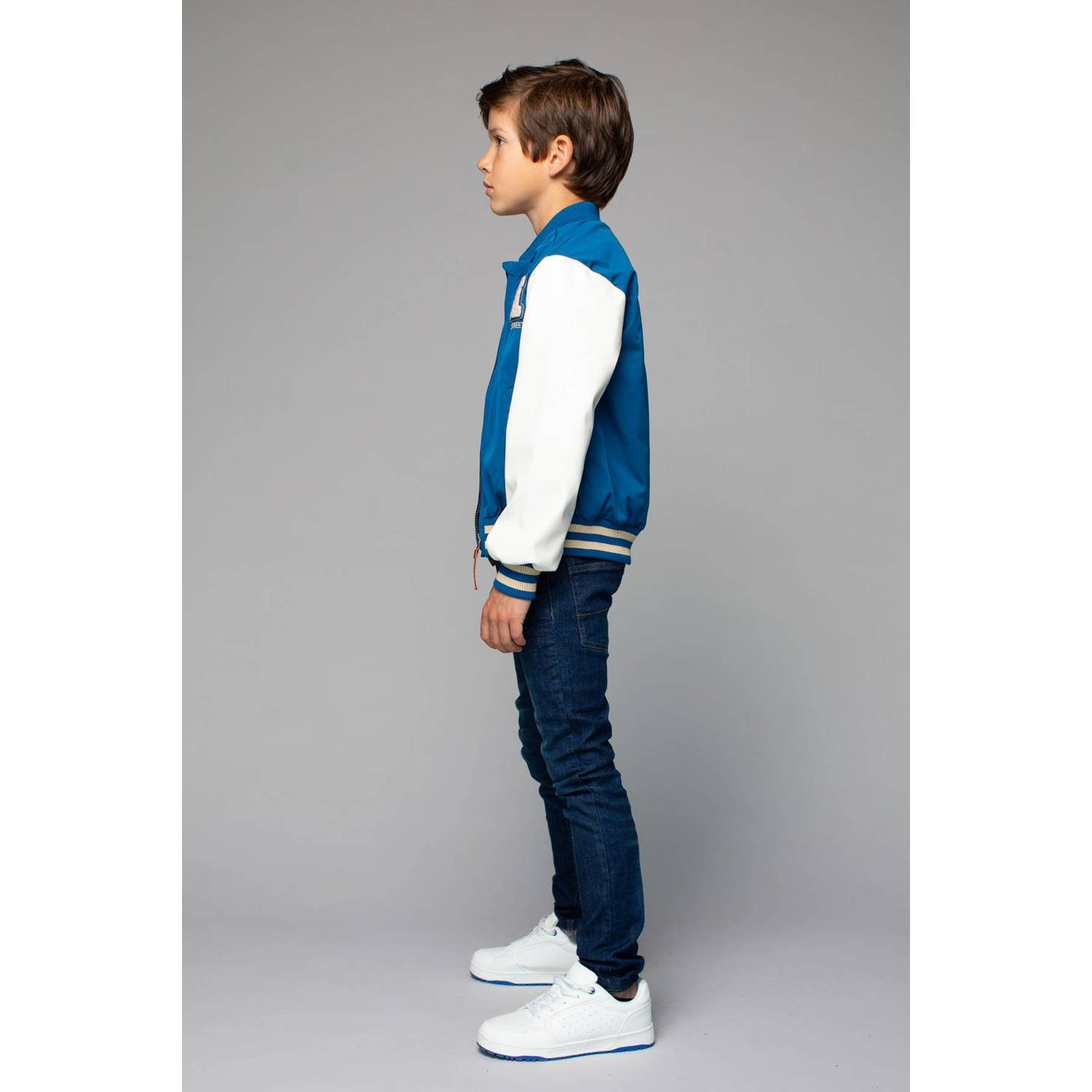 Moodstreet baseball jacket blauw offwhite