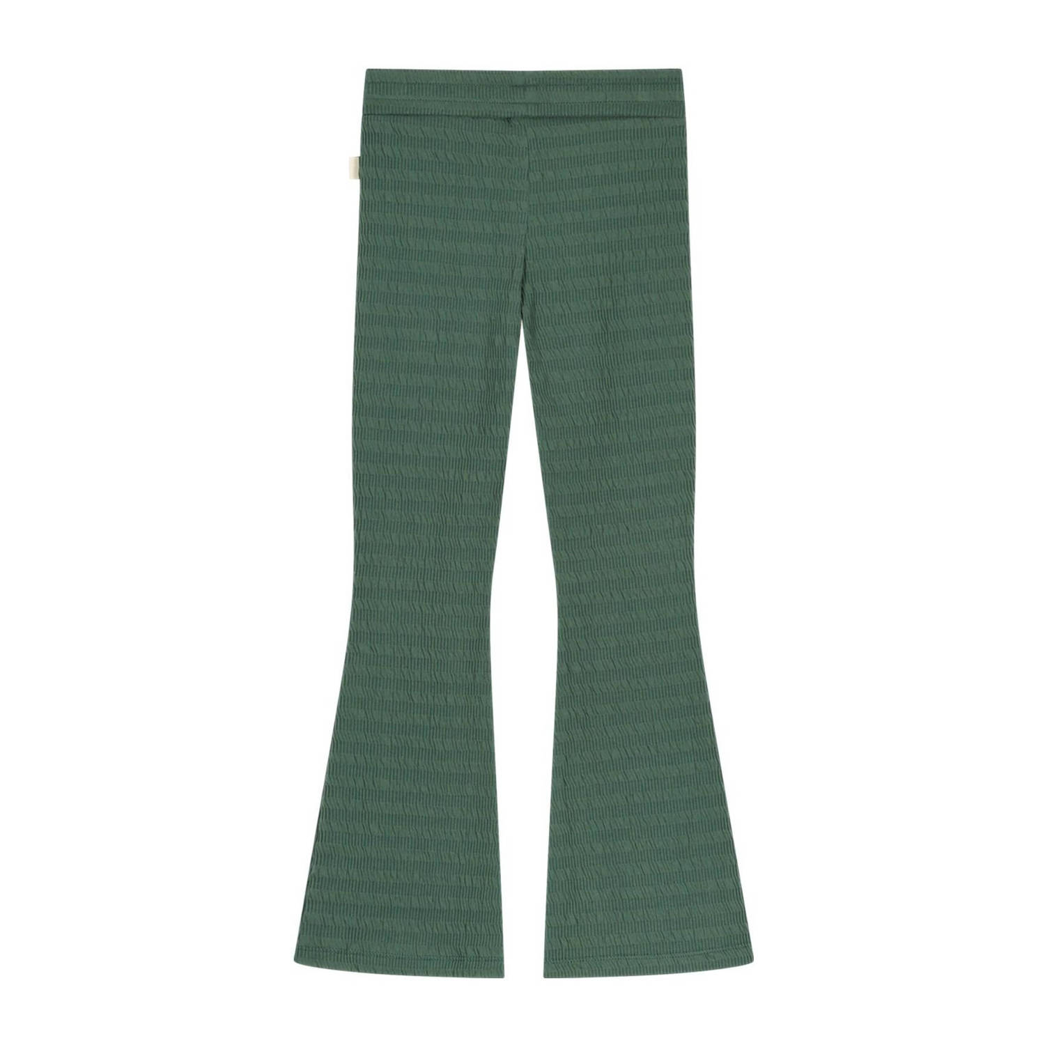 Moodstreet regular fit broek met all over print groen