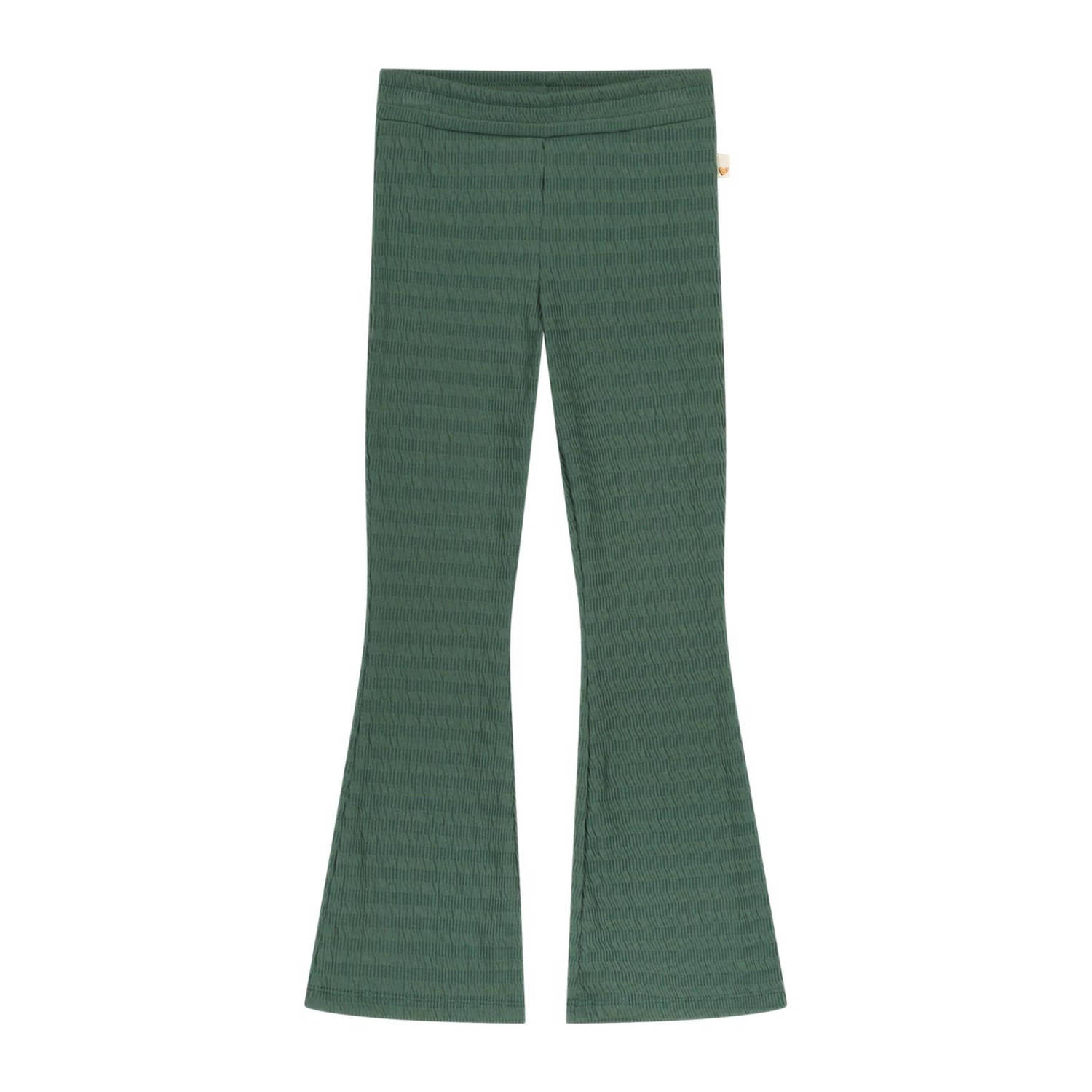 Moodstreet regular fit broek met all over print groen Meisjes Stretchkatoen 110 116