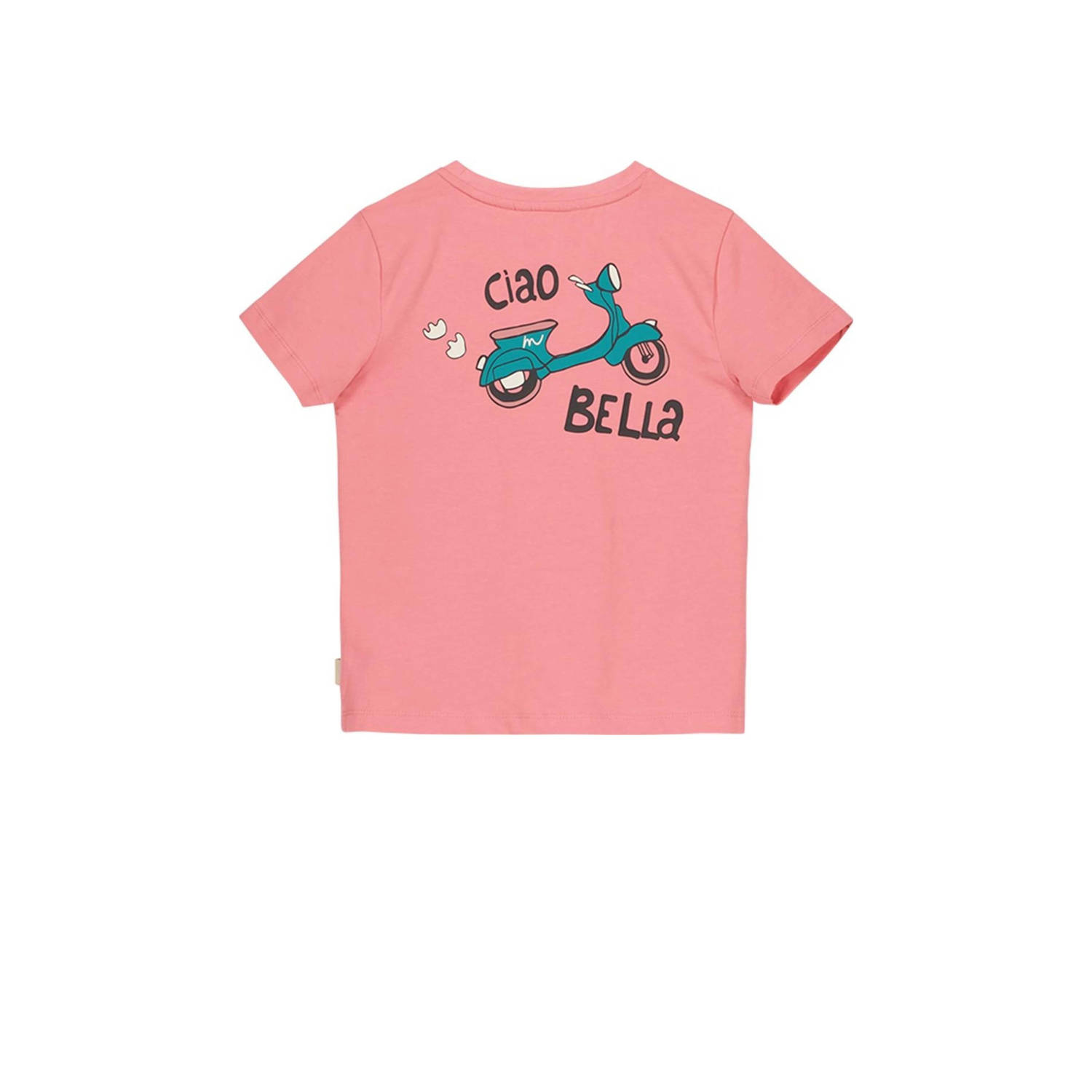 Moodstreet T-shirt met backprint roze