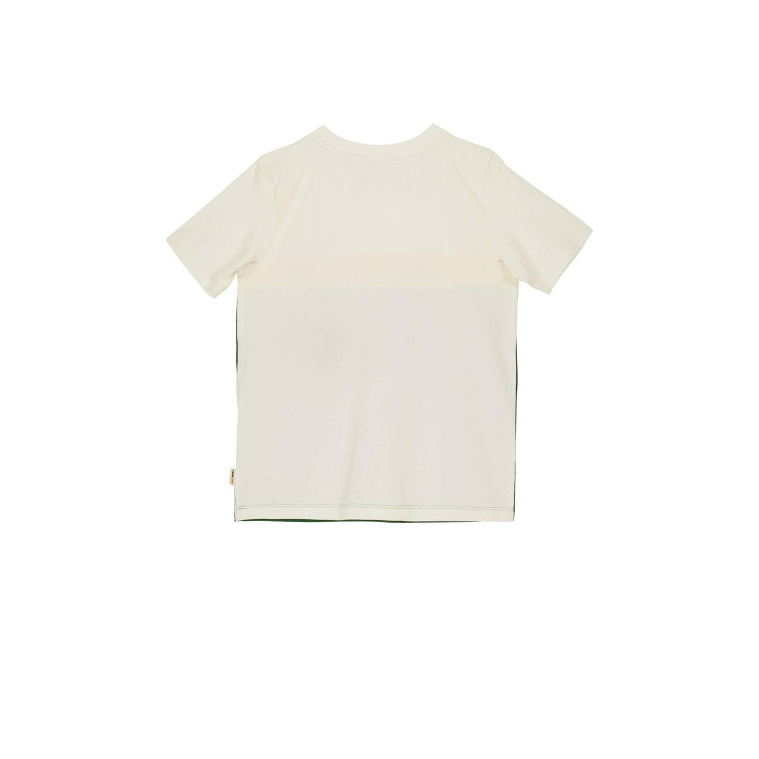 Moodstreet T-shirt groen offwhite geel