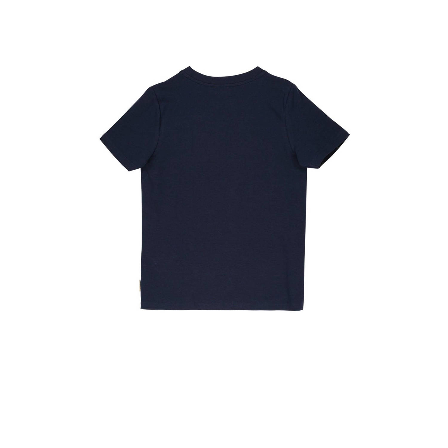 Moodstreet T-shirt met printopdruk donkerblauw