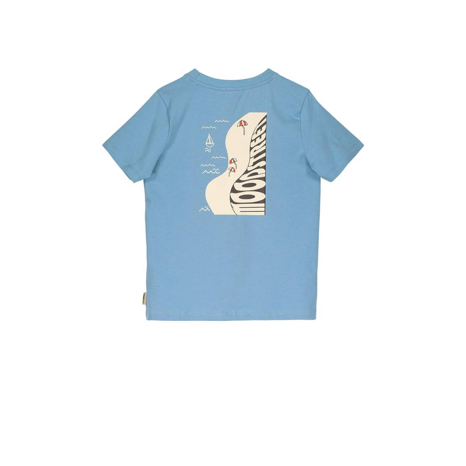 Moodstreet T-shirt met backprint lichtb lauw