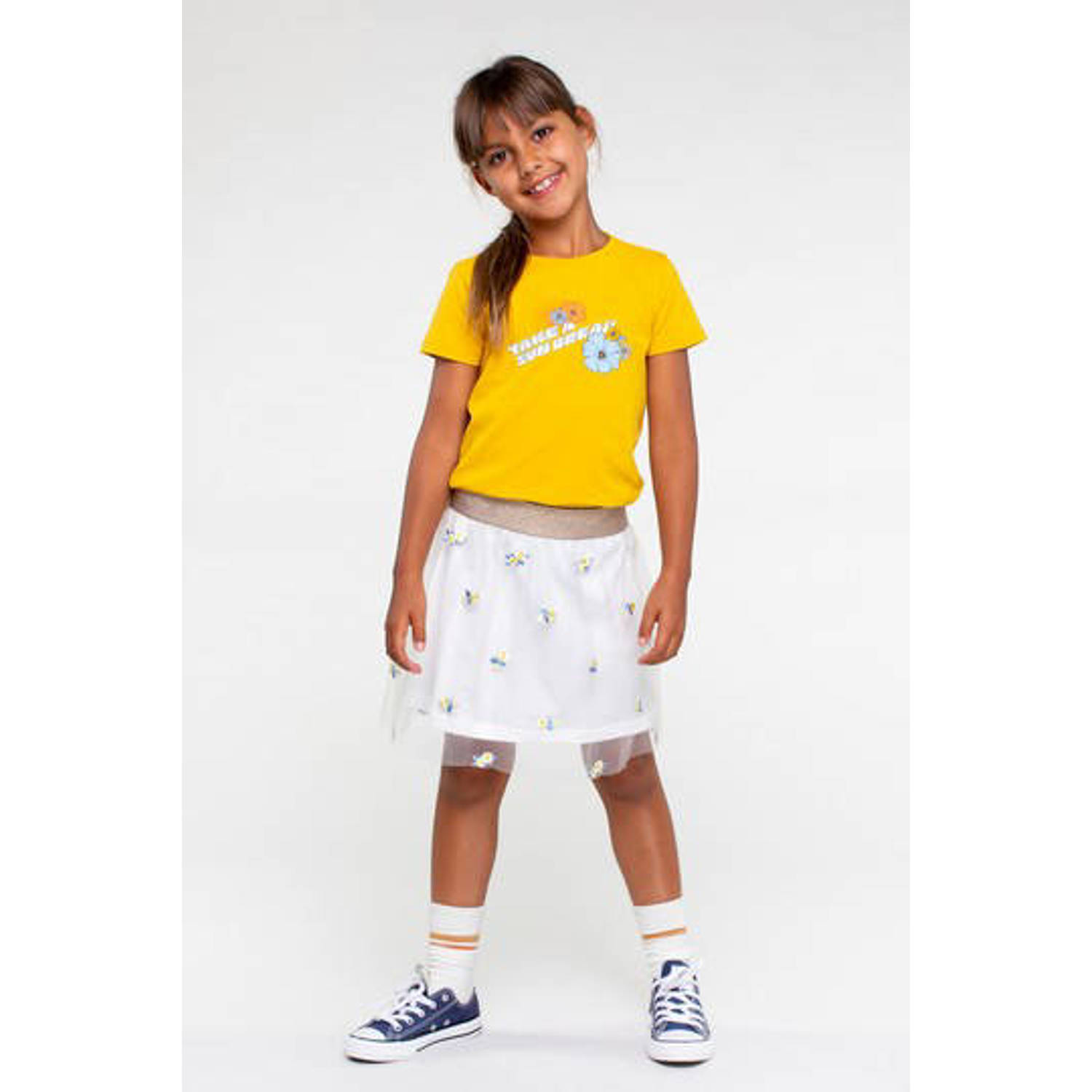 Moodstreet gebloemde rok offwhite
