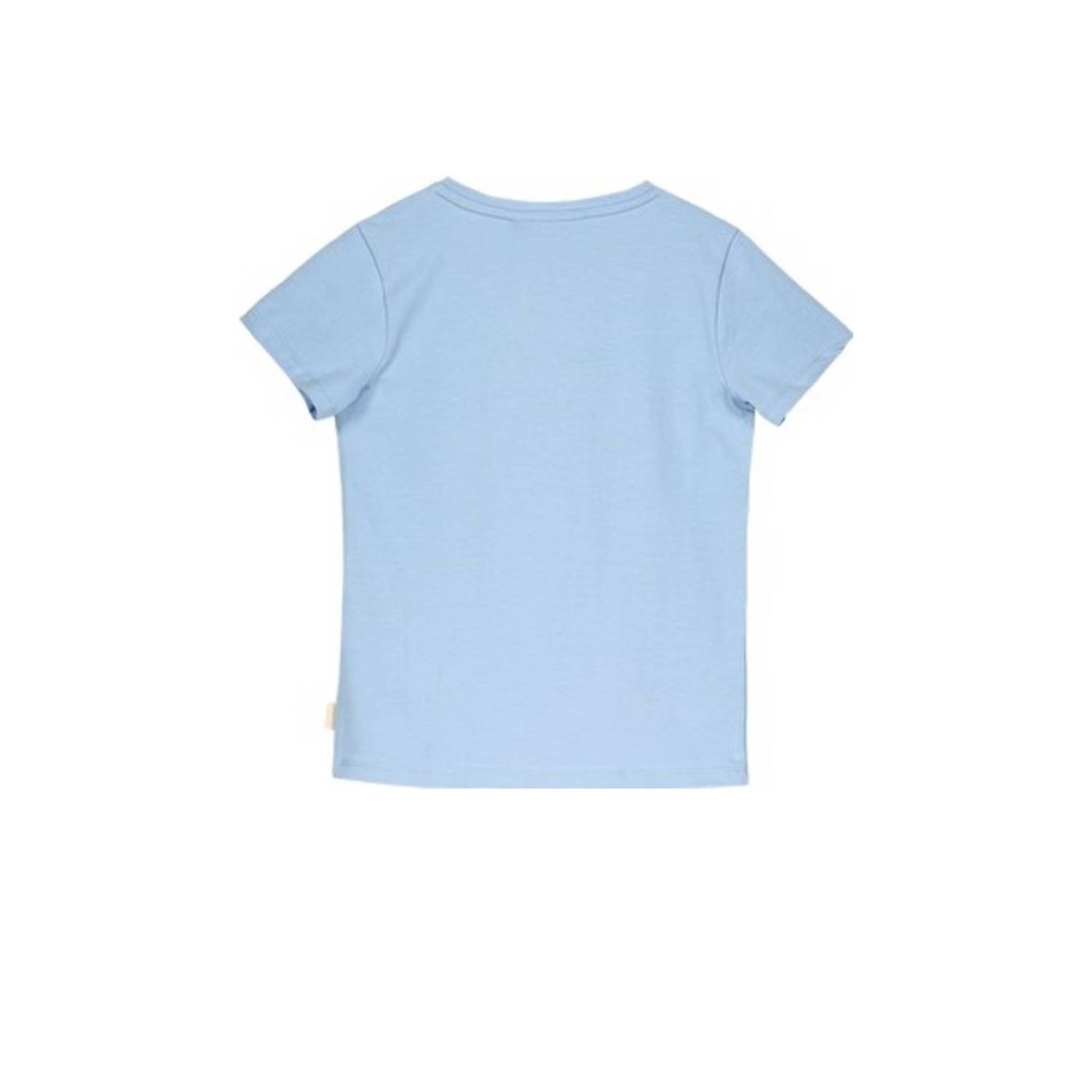 Moodstreet T-shirt met printopdruk lichtblauw