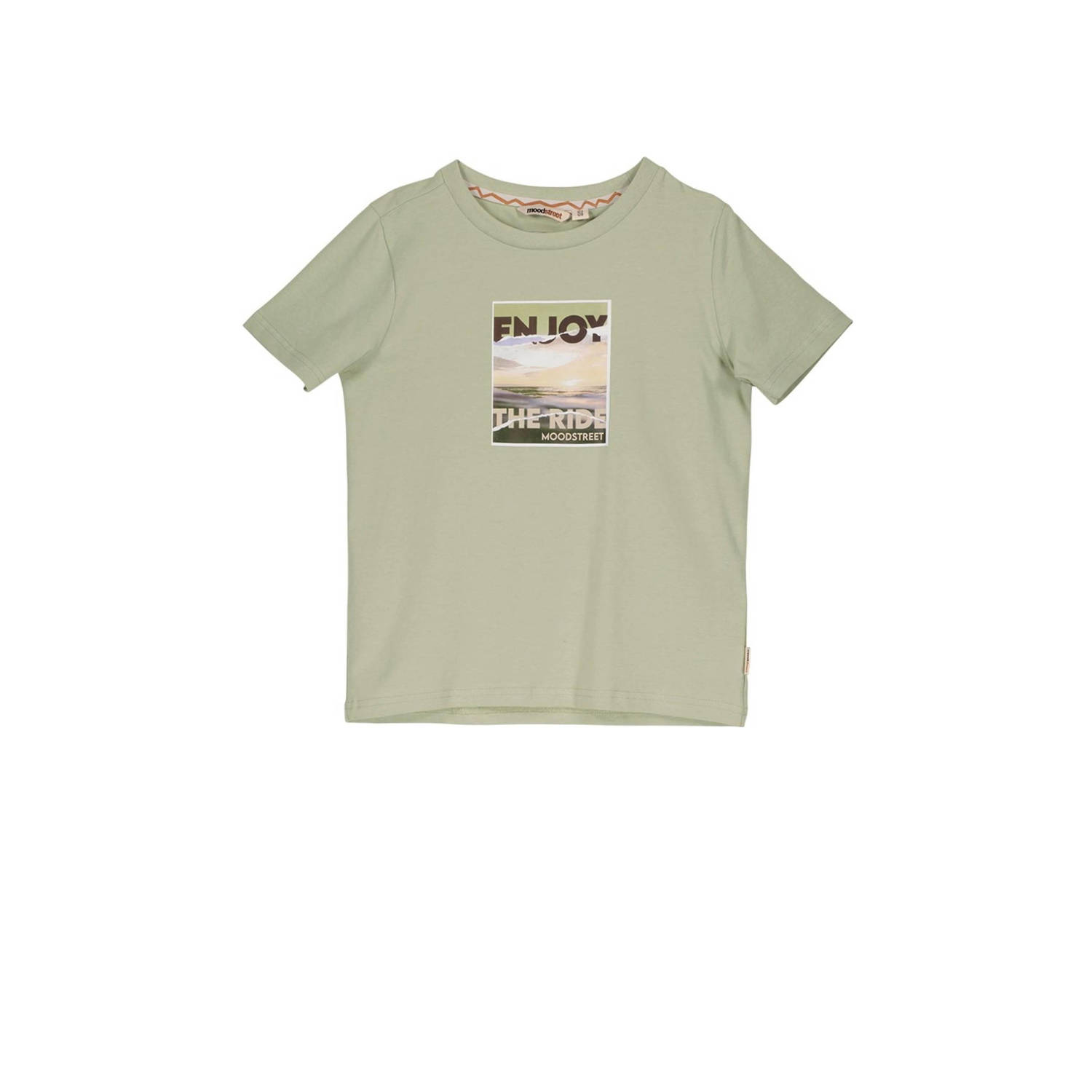 Moodstreet T-shirt met printopdruk lichtgroen