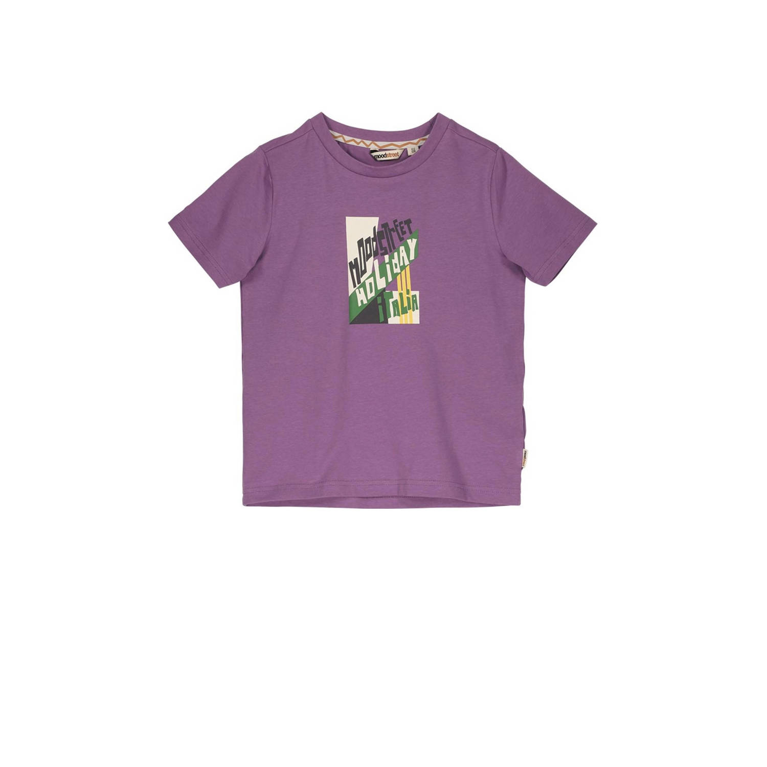 Moodstreet T-shirt met printopdruk paars