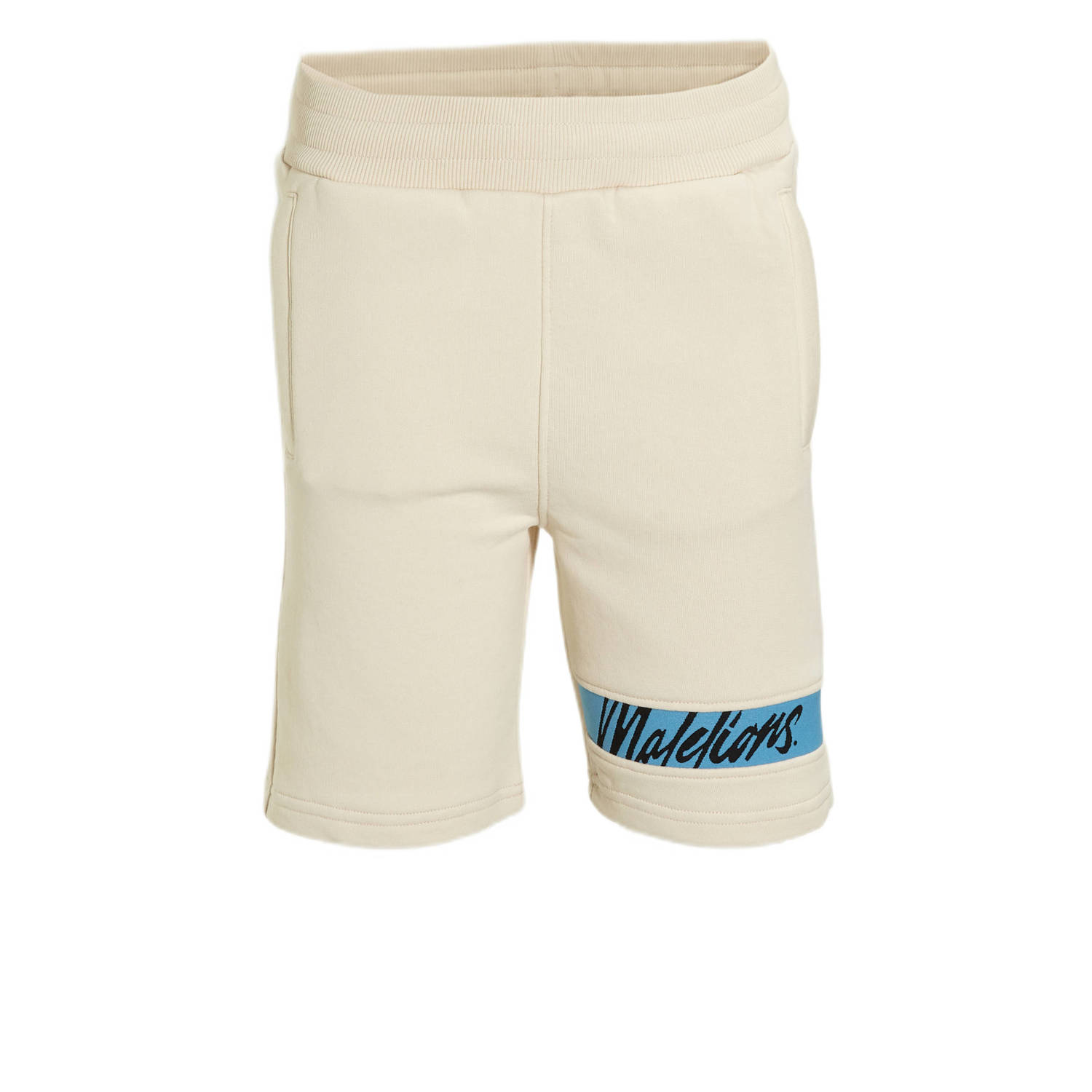 Malelions regular fit sweatshort Captain met logo beige Korte broek Jongens Katoen 140