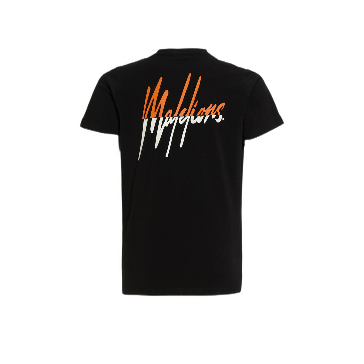 Malelions T-shirt Split met logo zwart