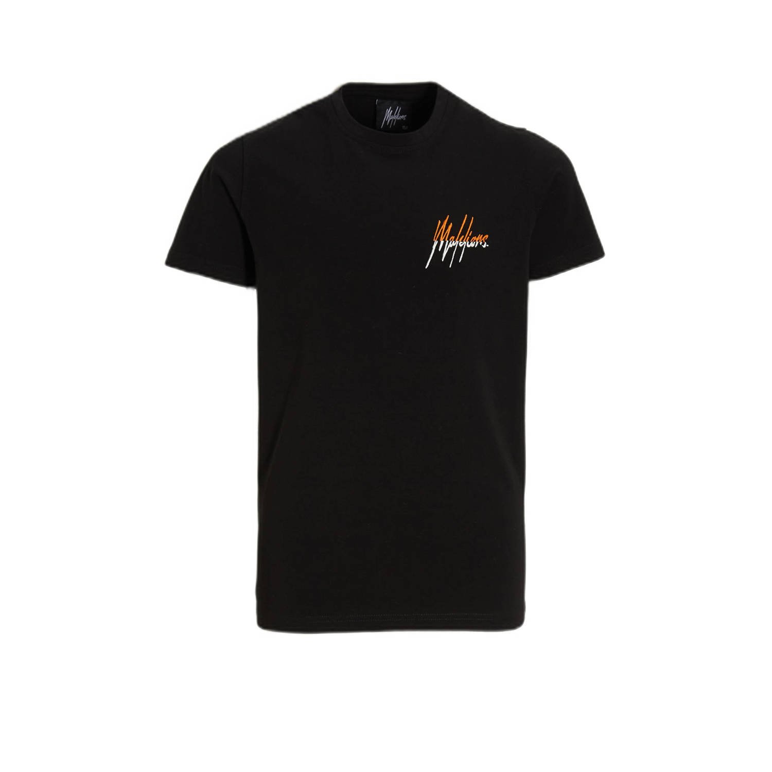 lions T-shirt Split met logo zwart Stretchkatoen Ronde hals 164