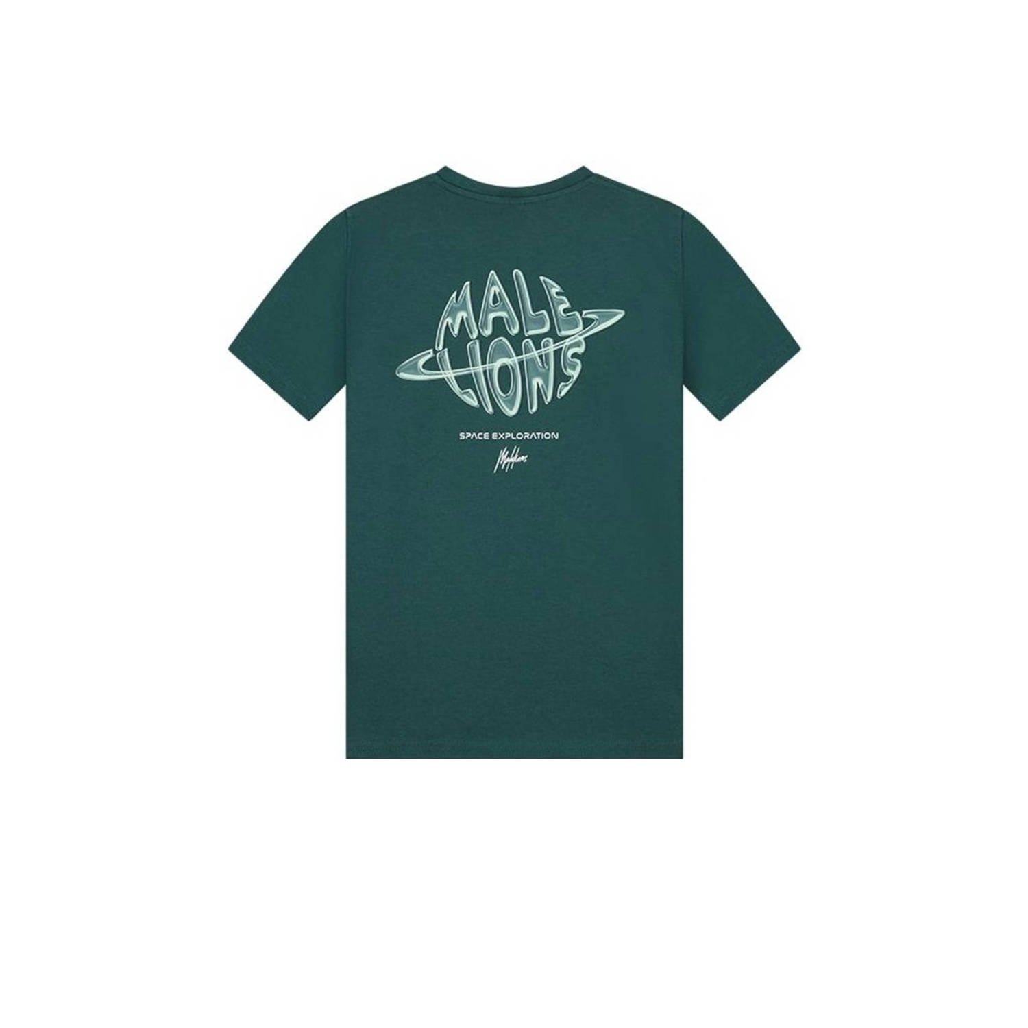 Malelions T-shirt Space met logo groen