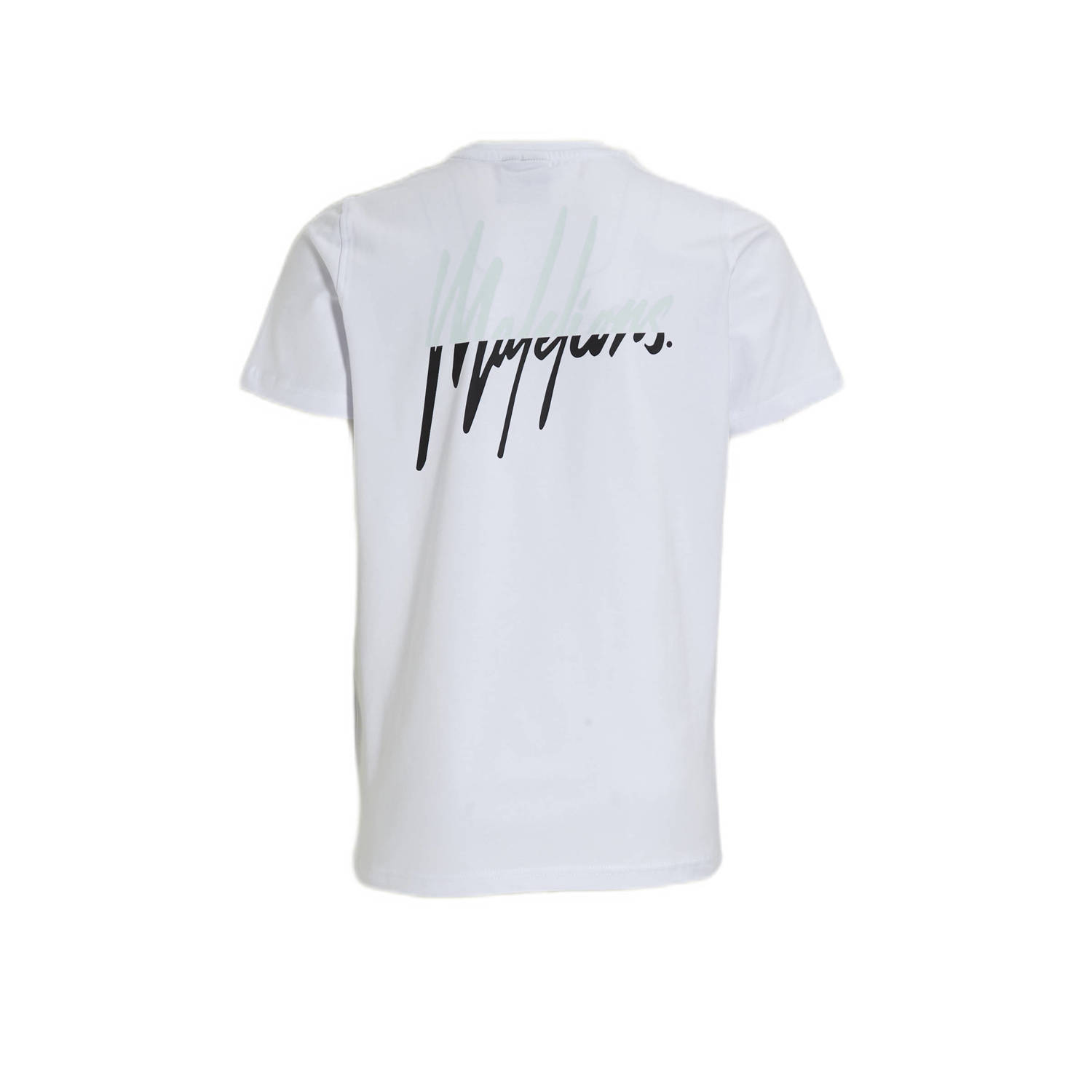 Malelions T-shirt Split met logo wit