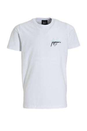 T-shirt Split met logo wit
