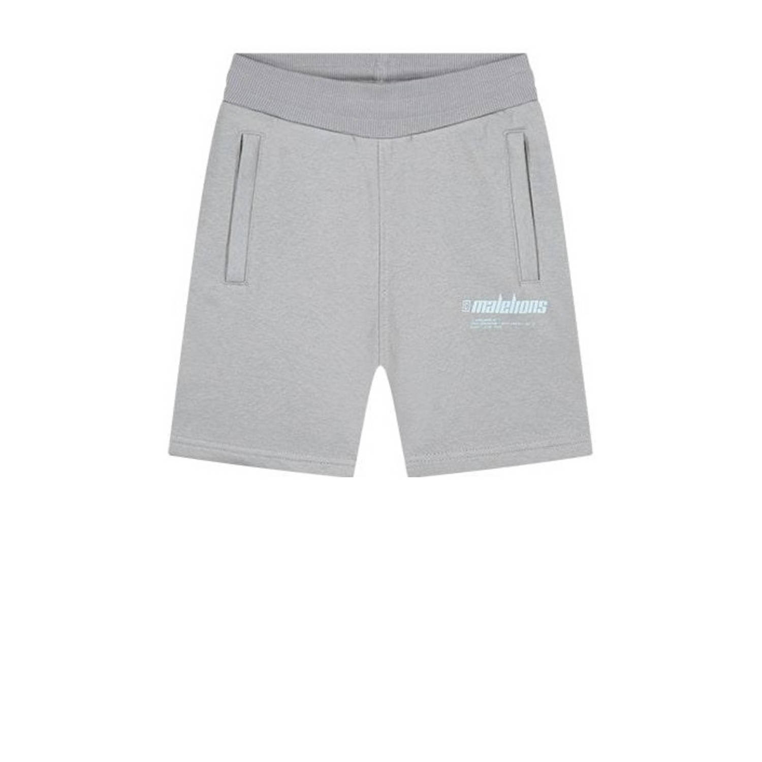 Malelions gemêleerde regular fit sweatshort Worldwide grijs