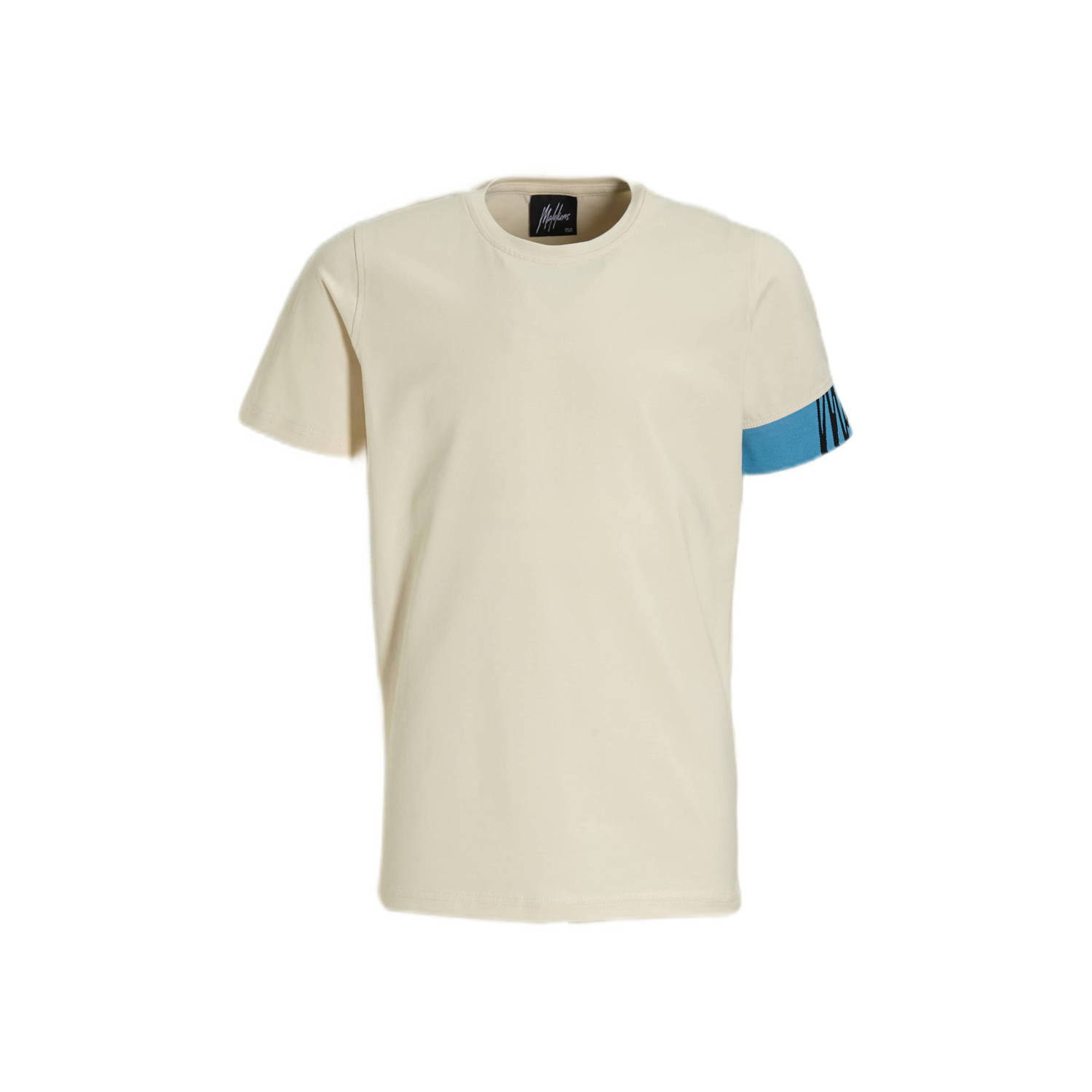 Malelions T-shirt Captain met logo beige Jongens Stretchkatoen Ronde hals 140