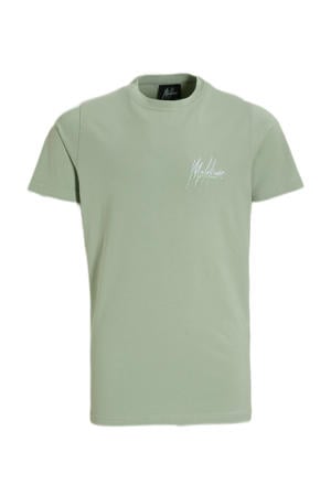 T-shirt Split met logo groen