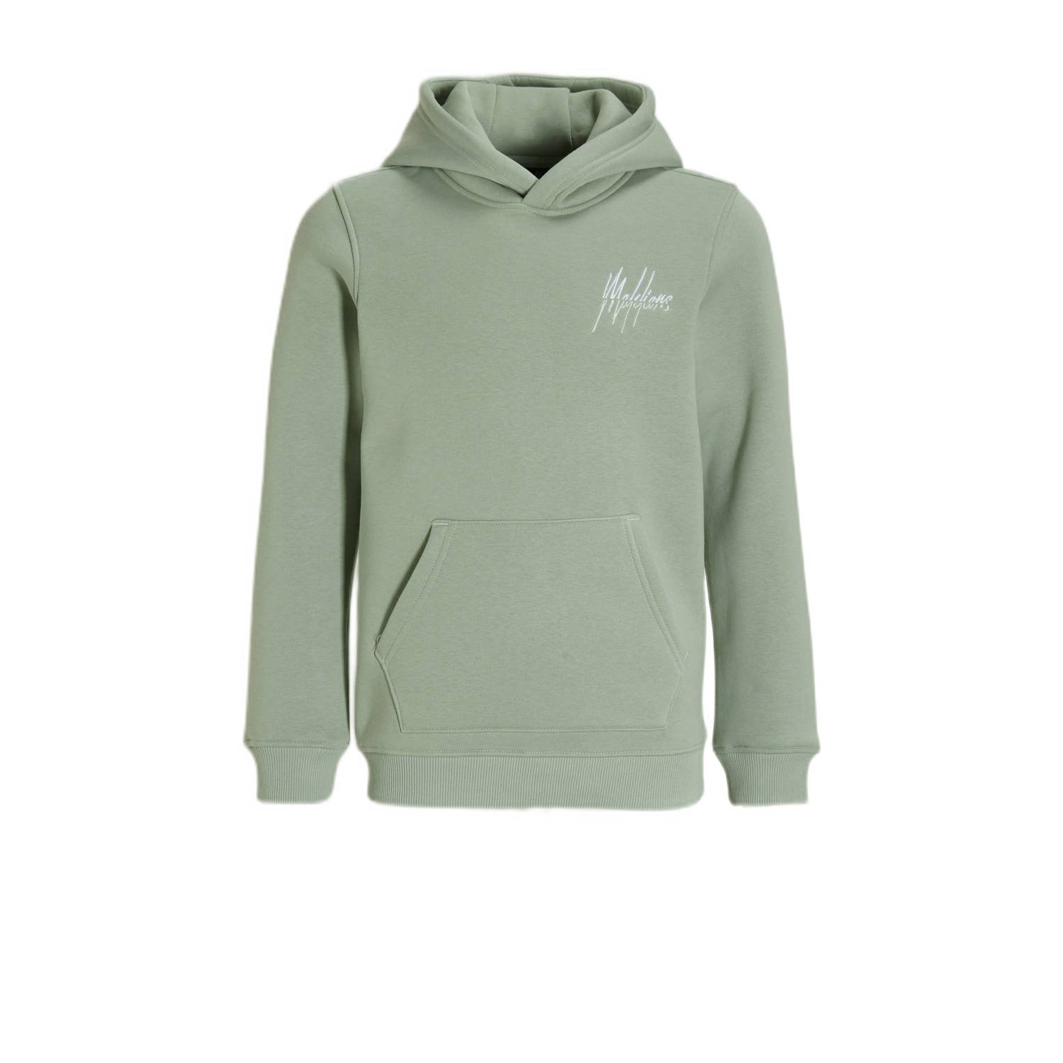 Malelions hoodie Split met logo groen Sweater Logo 140
