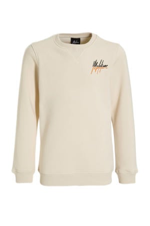 sweater Split met logo beige