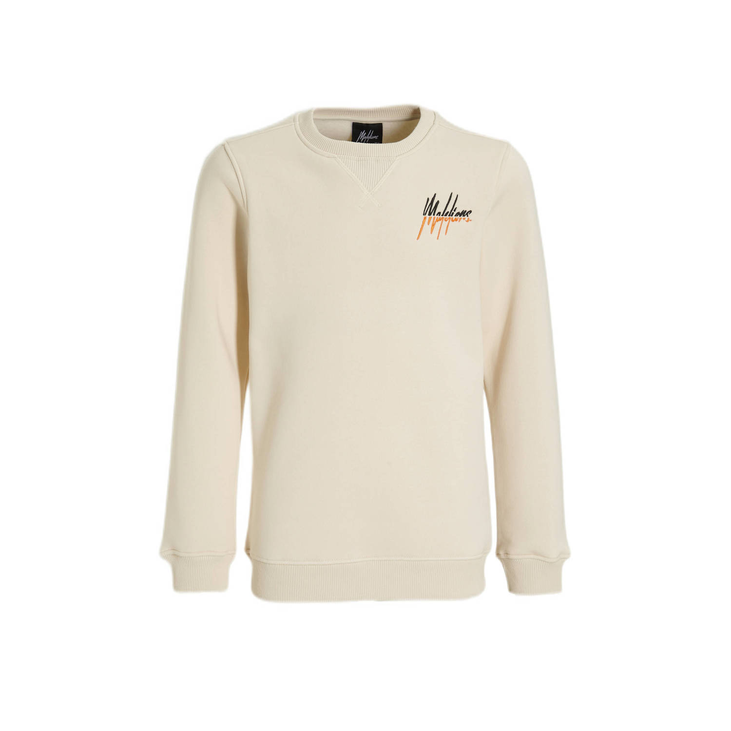 Malelions sweater Split met logo beige