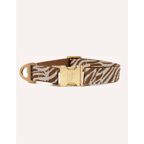 Dogguo Hondenhalsband (28-40 cm) S - ZEBRA COLLAR BROWN / BEIGE afbeelding