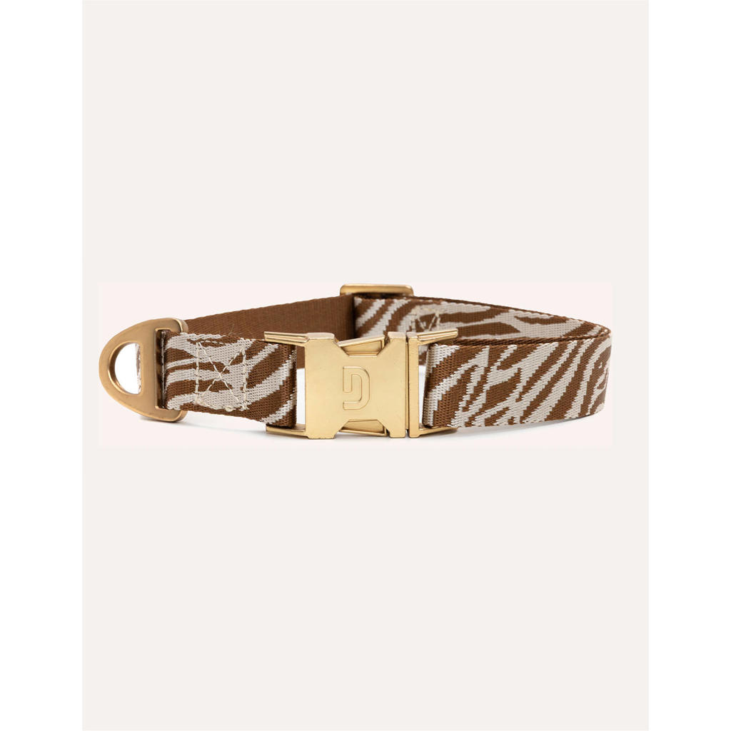 Dogguo Hondenhalsband (36-52 cm) M - ZEBRA COLLAR BROWN / BEIGE