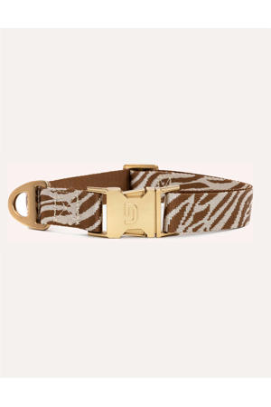 Hondenhalsband (36-52 cm) M - ZEBRA COLLAR BROWN / BEIGE