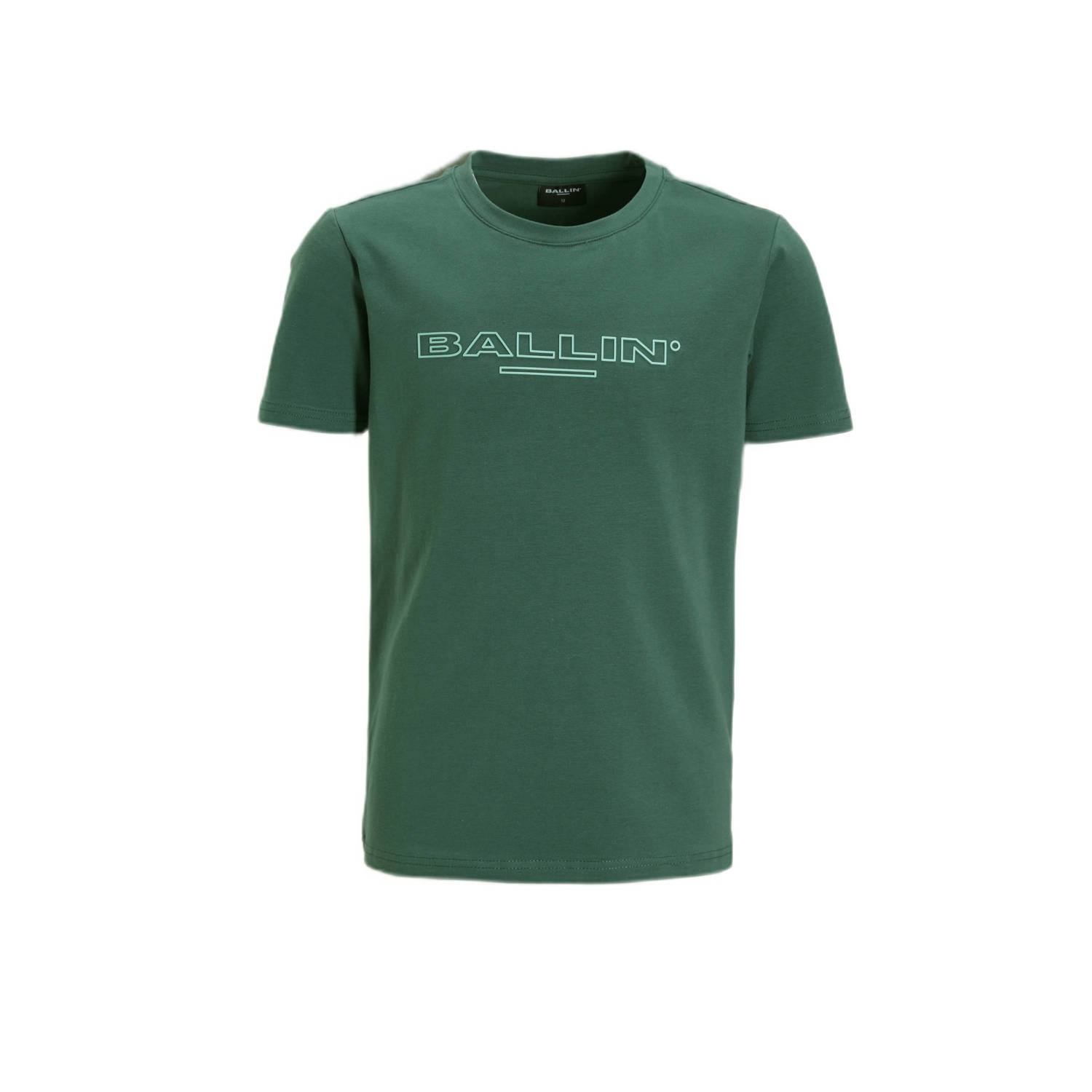 Ballin T-shirt met tekst donkergroen Jongens Katoen Ronde hals Tekst 152
