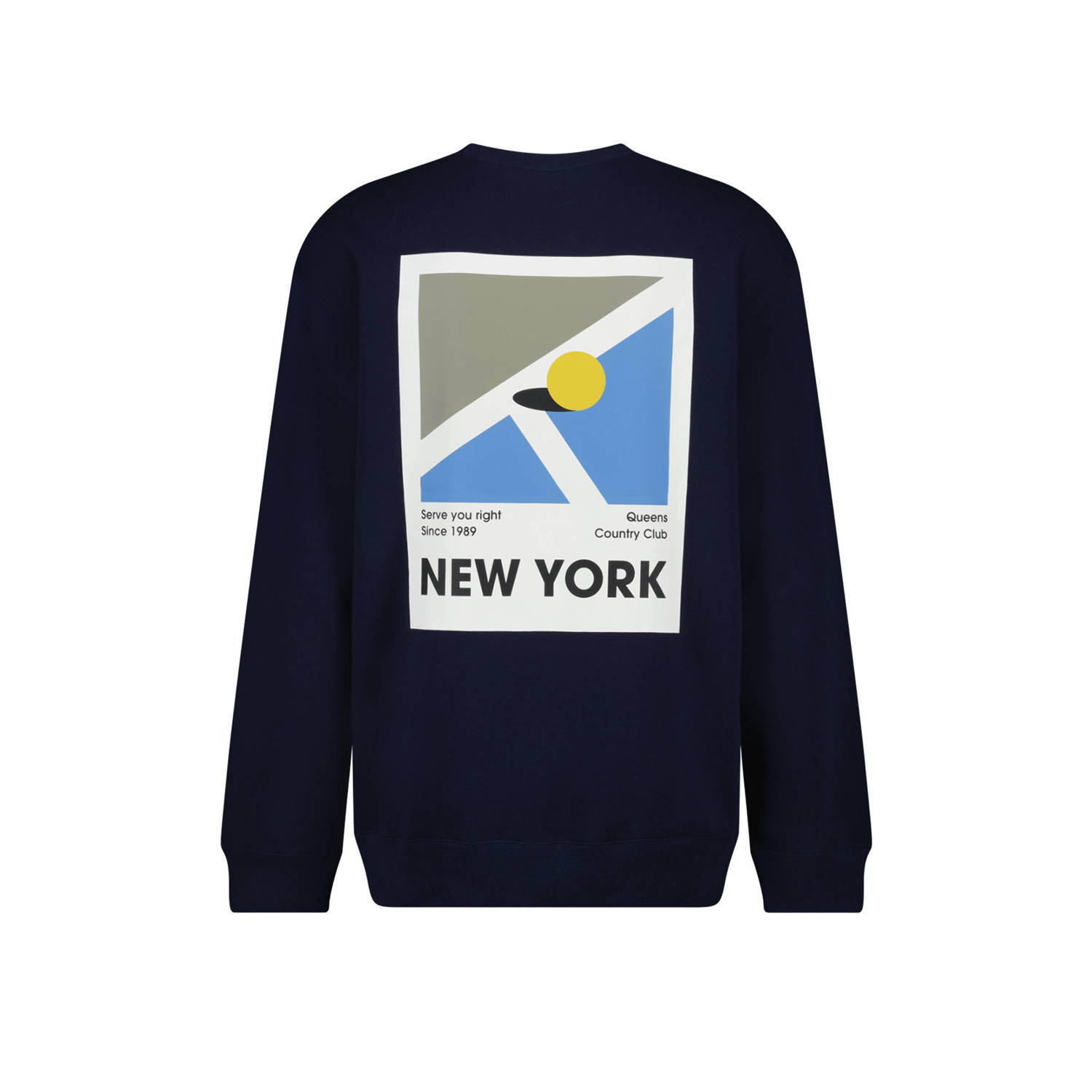 America Today sweater Sloan met backprint dark blue
