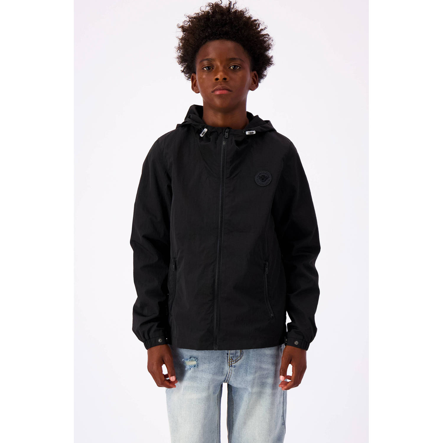 BLACK BANANAS zomerjas zwart Jongens Nylon Capuchon Effen 140