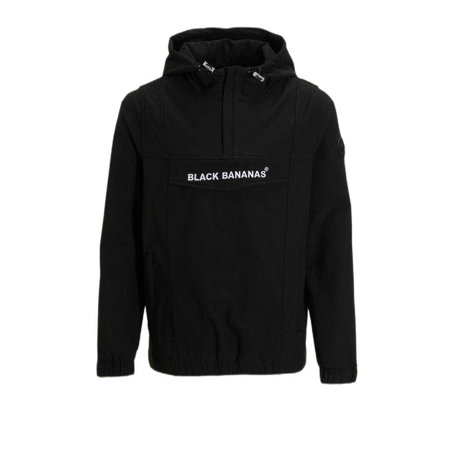 BLACK BANANAS anorak zomer zwart Jas Jongens Polyester Capuchon Tekst 176