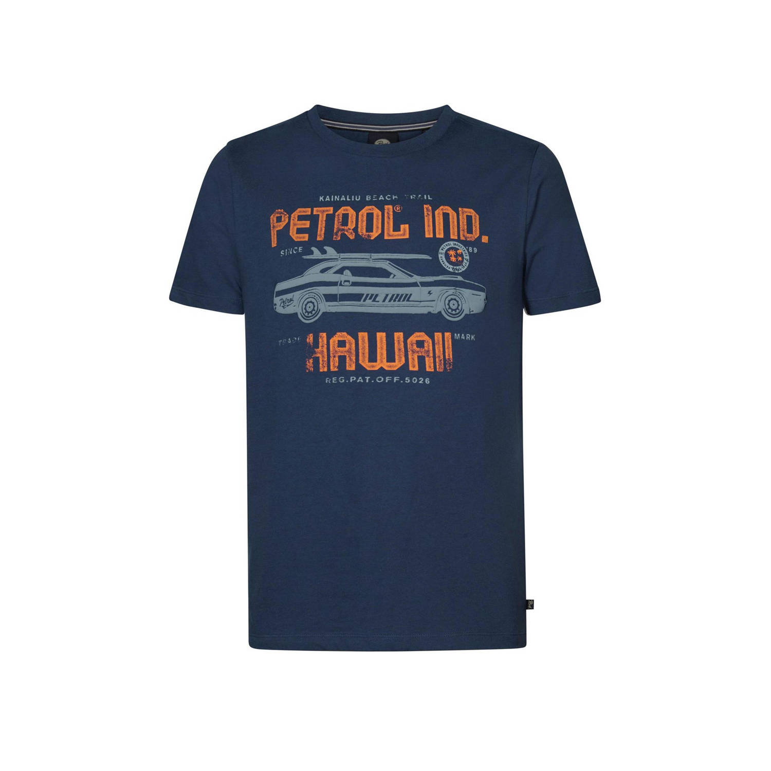 Petrol Industries T-shirt met printopdruk petrol blue