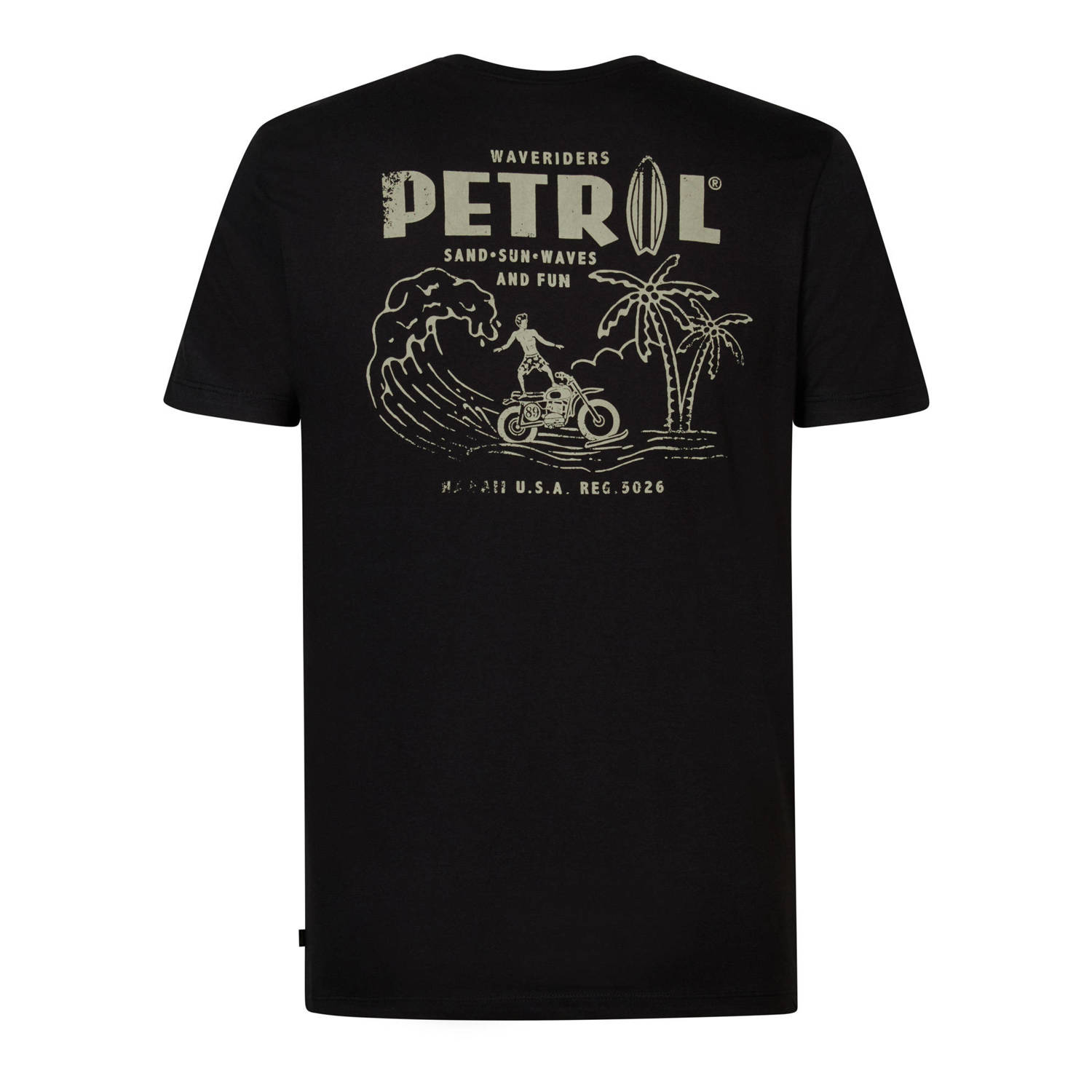 Petrol Industries T-shirt met printopdruk anthra