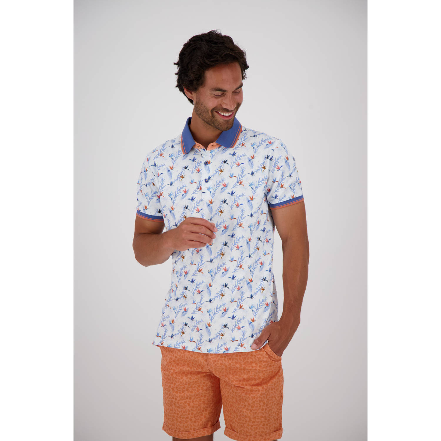 A fish named Fred polo met all over print multi colour