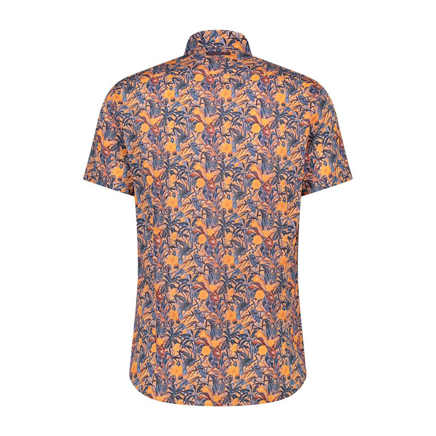A fish named Fred regular fit overhemd Leafs met all over print multicolour coral