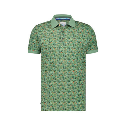 A fish named Fred polo met all over print sage green