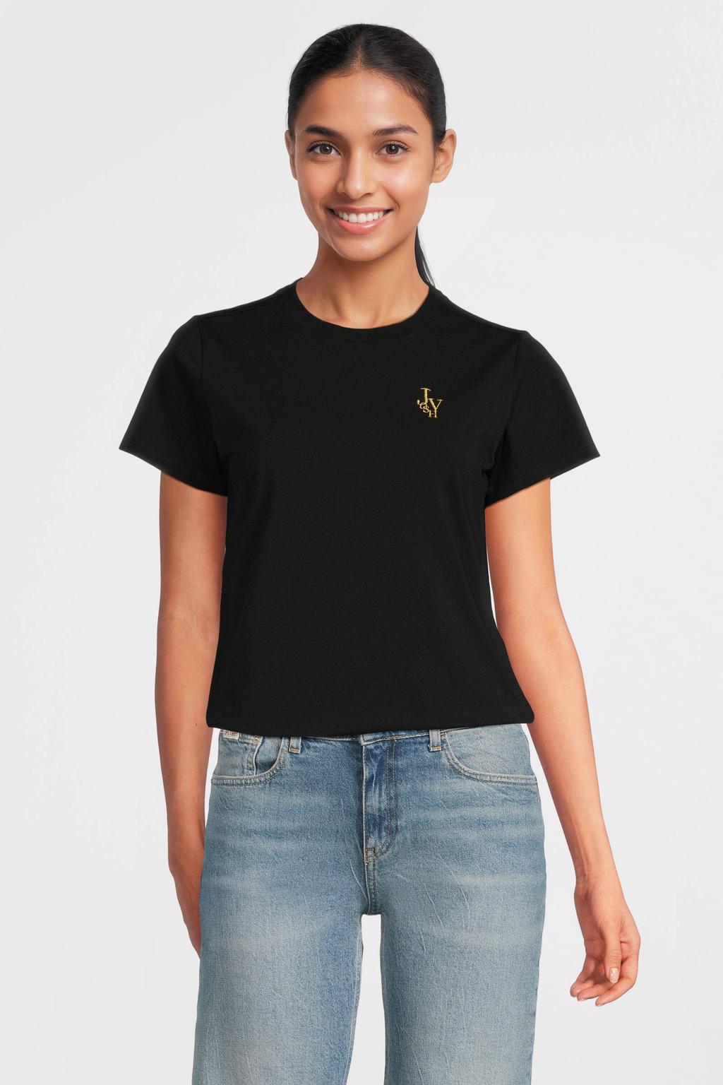 JOSH V T-shirt Zoe met logo zwart