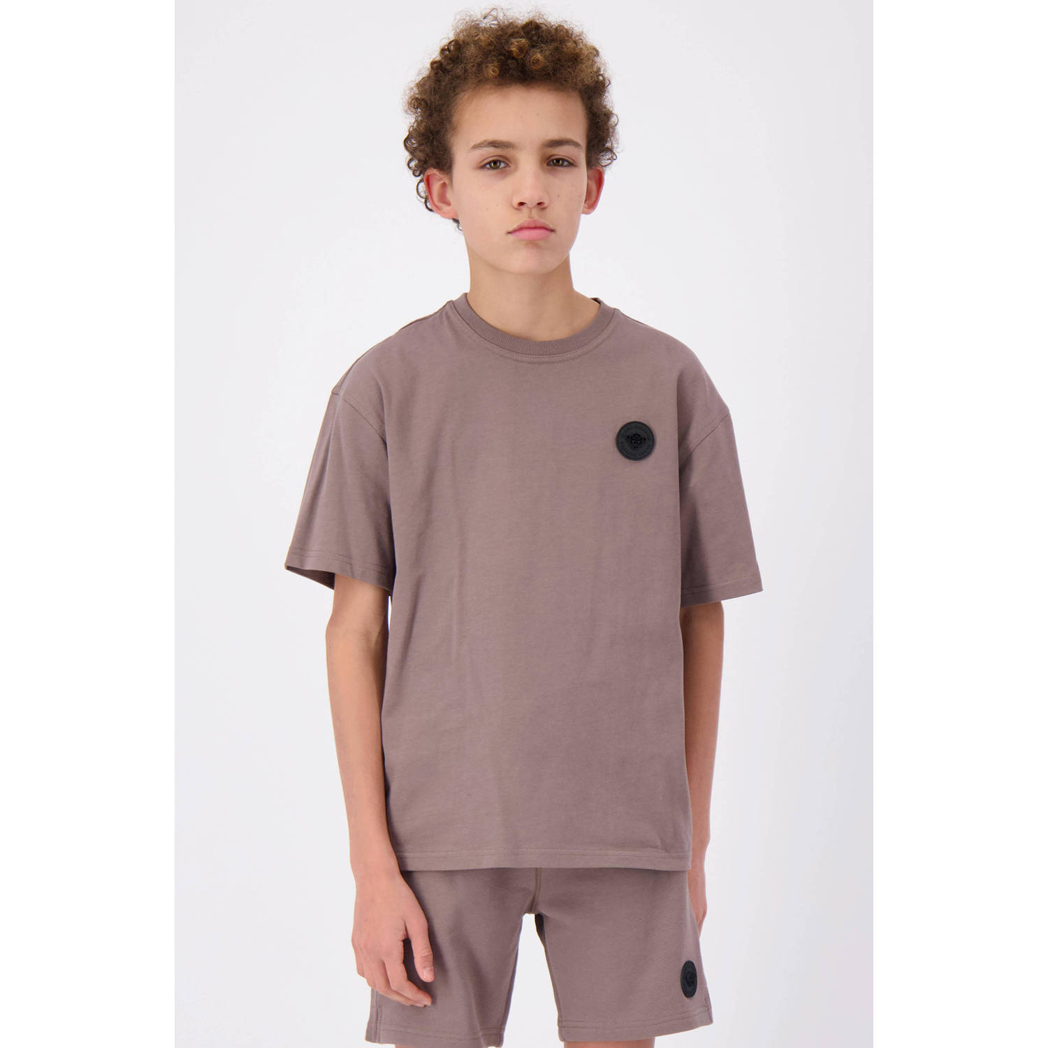 BLACK BANANAS T-shirt bruin Jongens Stretchkatoen Ronde hals Effen 128