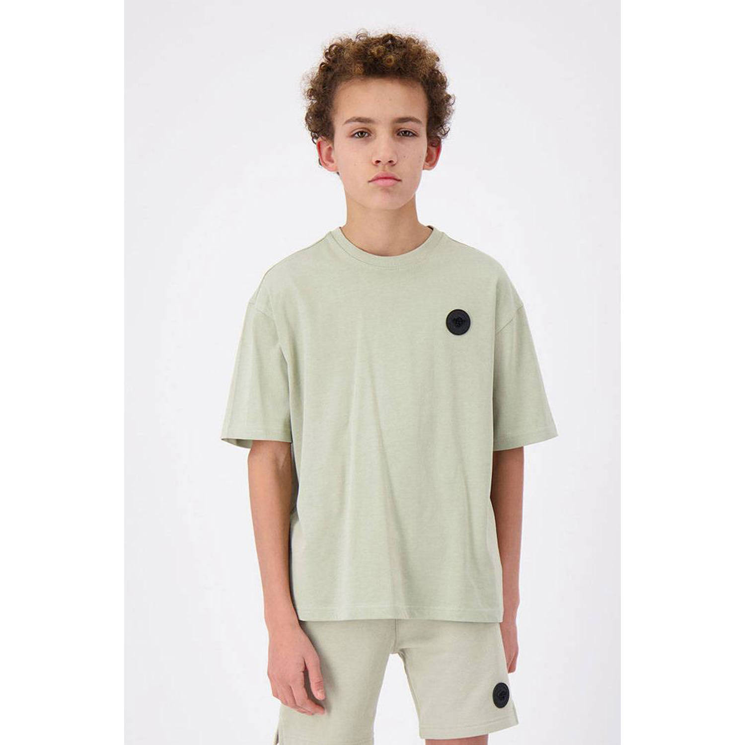 BLACK BANANAS T-shirt groen Jongens Stretchkatoen Ronde hals Effen 176
